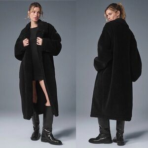 ALO Yoga Oversized Sherpa Trench Coat Black NEW with tags